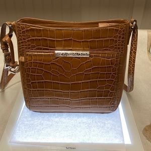 Brighton leather Beautiful Tan/Brown Croco pattern Purse
